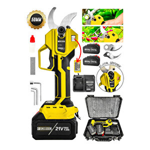 S-55 Mm Dijital Kömürsüz Akülü Bağ Dal Ağaç Kesme Biçme Budama Şarjlı Makası Makas Makinesi