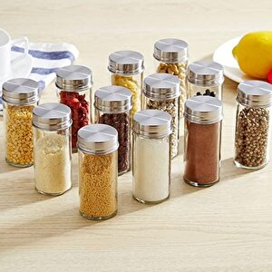 Döner Tezgah Üstü Baharatlık Rafı, 12 Adet Baharatlık Seti