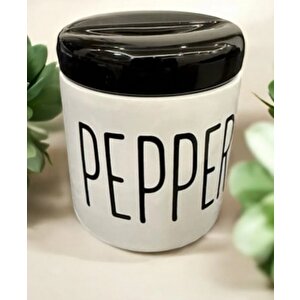 3 Lü Kavonoz Baharatlık Küçük Boy Beyaz / Siyah / Sugar /pepper / Salt / Kavonoz Seti