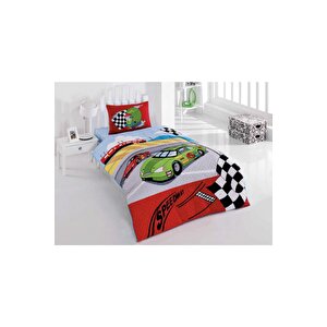 Kapitoneli Tek Kişilik 4 Mevsim Pike  Pamuk Yarış Arabalı Model Speedway Nevresim