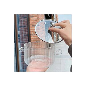 1,5 Litre Borosilikat Isıya Dayanıklı Pinterest Stil Cam Tencere Minimalist Tencere Mutfak Pişirme