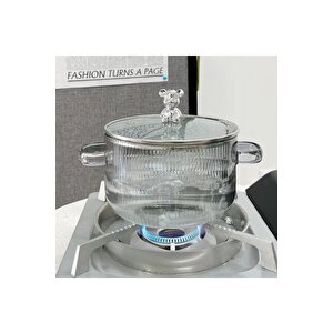 1,5 Litre Borosilikat Isıya Dayanıklı Pinterest Stil Cam Tencere Minimalist Tencere Mutfak Pişirme