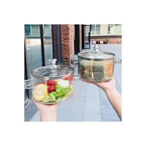 1,5 Litre Borosilikat Isıya Dayanıklı Pinterest Stil Cam Tencere Minimalist Tencere Mutfak Pişirme