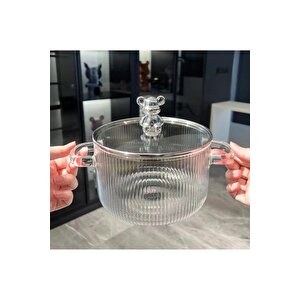 1,5 Litre Borosilikat Isıya Dayanıklı Pinterest Stil Cam Tencere Minimalist Tencere Mutfak Pişirme