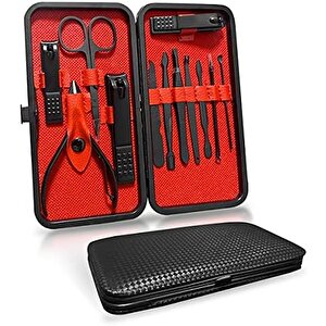 12 Parça Manikür Ve Pedikür Seti - 1. Sınıf Paslanmaz Çelik - Seyahat Çantalı Tırnak Bakım Seti