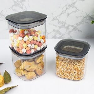 12 Adet 0.5 Lt İstiflenebilir Kristal Vakumlu Erzak Kabı 0.5 Lt Vakumlu Saklama Kabı