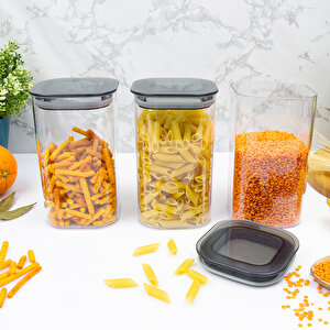 12 Adet 1.1 Lt İstiflenebilir Kristal Vakumlu Erzak Kabı 1.1 Lt Vakumlu Saklama Kabı