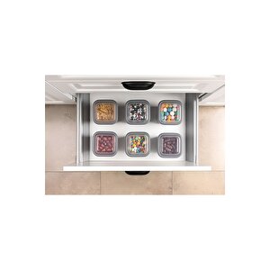 12  Adet Sızdırmaz Kapaklı Vakumlu Kare Erzak Saklama Kabı Seti 24 Parça