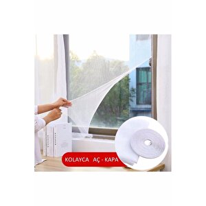 6 Adet Sineklik Yıkanabilir Pencere Sinekliği Cırt Bantlı Yapışkanlı 130cm X 150cm-swatter-windows