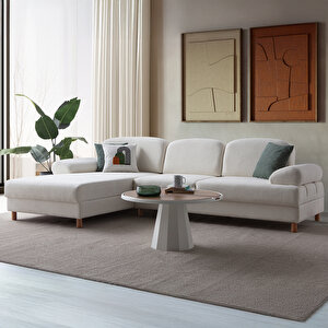 Aries Yataklı Sandıklı Köşe Takımı Beyaz Sol Köşe Beyaz