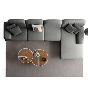 Eymense Aries Yataklı Sandıklı Piyonlu Köşe Takımı Antrasit Sağ Köşe