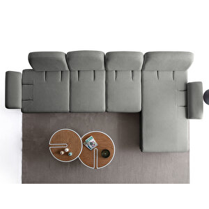 Eymense Aries Yataklı Sandıklı Piyonlu Köşe Takımı Antrasit Sağ Köşe