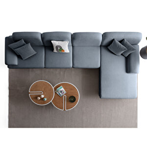 Eymense Aries Yataklı Sandıklı Piyonlu Köşe Takımı Mavi Sağ Köşe