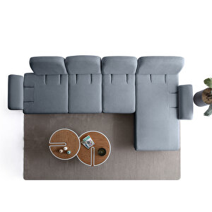 Eymense Aries Yataklı Sandıklı Piyonlu Köşe Takımı Mavi Sağ Köşe