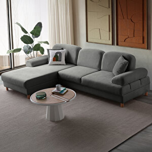 Aries Yataklı Sandıklı Köşe Takımı Antrasit Sol Köşe Antrasit