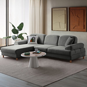 Eymense Aries Yataklı Sandıklı Köşe Takımı Antrasit Sol Köşe