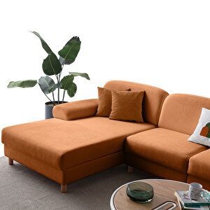 Eymense Aries Yataklı Sandıklı Köşe Takımı Turuncu Sol Köşe