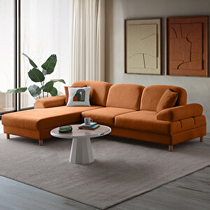 Eymense Aries Yataklı Sandıklı Köşe Takımı Turuncu Sol Köşe