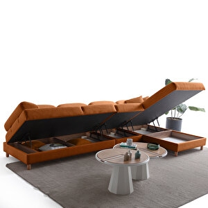 Eymense Aries Yataklı Sandıklı Piyonlu Köşe Takımı Turuncu Sağ Köşe