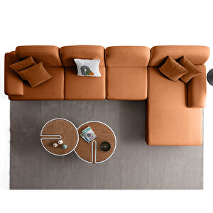 Eymense Aries Yataklı Sandıklı Piyonlu Köşe Takımı Turuncu Sağ Köşe