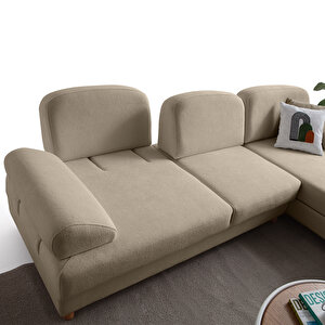 Eymense Aries Yataklı Sandıklı Piyonlu Köşe Takımı Sütlü Kahve Sağ Köşe