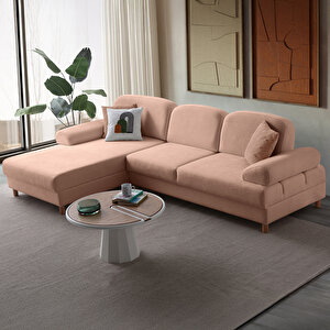 Aries Yataklı Sandıklı Köşe Takımı Pembe Sol Köşe Pembe