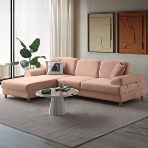 Aries Yataklı Sandıklı Köşe Takımı Pembe Sol Köşe Pembe