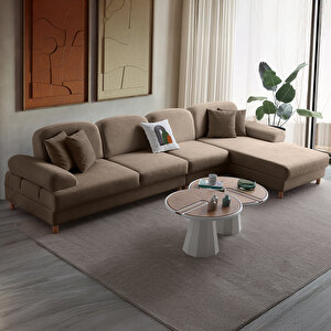 Aries Yataklı Sandıklı Piyonlu Köşe Takımı Kahverengi Sağ Köşe Kahverengi