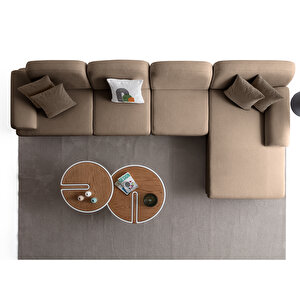 Eymense Aries Yataklı Sandıklı Piyonlu Köşe Takımı Kahverengi Sağ Köşe