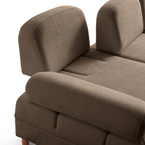 Eymense Aries Yataklı Sandıklı Piyonlu Köşe Takımı Kahverengi Sağ Köşe