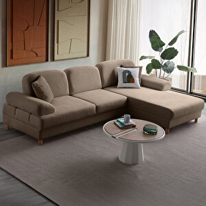 Aries Yataklı Sandıklı Köşe Takımı Kahverengi Sağ Köşe Kahverengi