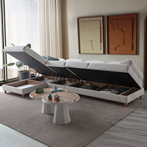 Aries Yataklı Sandıklı Piyonlu Köşe Takımı Beyaz Sol Köşe Beyaz