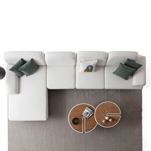 Eymense Aries Yataklı Sandıklı Piyonlu Köşe Takımı Beyaz Sol Köşe