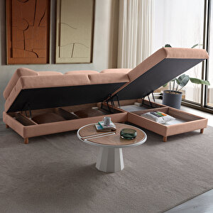 Aries Yataklı Sandıklı Köşe Takımı Pembe Sağ Köşe Pembe