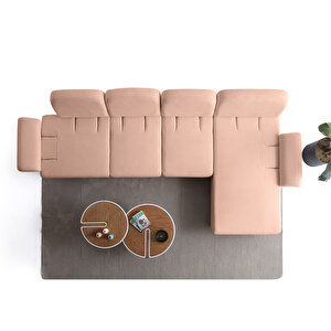 Eymense Aries Yataklı Sandıklı Piyonlu Köşe Takımı Pembe Sağ Köşe