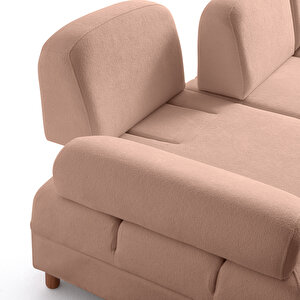 Eymense Aries Yataklı Sandıklı Piyonlu Köşe Takımı Pembe Sağ Köşe