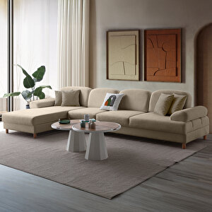 Aries Yataklı Sandıklı Piyonlu Köşe Takımı Sütlü Kahve Sol Köşe Sütlü Kahve