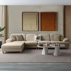 Eymense Aries Yataklı Sandıklı Piyonlu Köşe Takımı Sütlü Kahve Sol Köşe