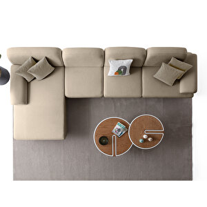 Eymense Aries Yataklı Sandıklı Piyonlu Köşe Takımı Sütlü Kahve Sol Köşe