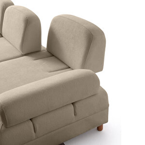 Eymense Aries Yataklı Sandıklı Piyonlu Köşe Takımı Sütlü Kahve Sol Köşe