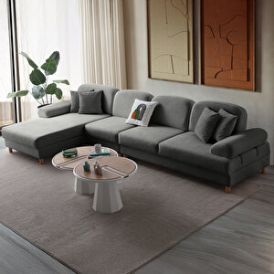 Aries Yataklı Sandıklı Piyonlu Köşe Takımı Antrasit Sol Köşe Antrasit