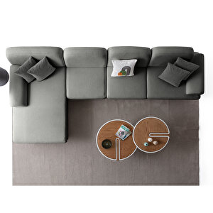 Eymense Aries Yataklı Sandıklı Piyonlu Köşe Takımı Antrasit Sol Köşe