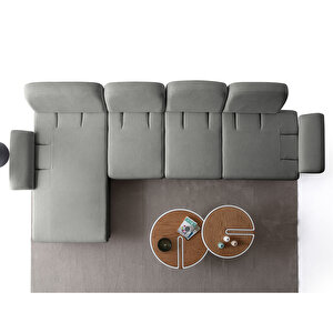 Eymense Aries Yataklı Sandıklı Piyonlu Köşe Takımı Antrasit Sol Köşe