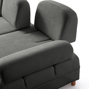 Eymense Aries Yataklı Sandıklı Piyonlu Köşe Takımı Antrasit Sol Köşe