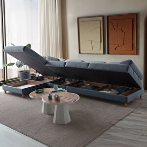 Aries Yataklı Sandıklı Piyonlu Köşe Takımı Mavi Sol Köşe Mavi