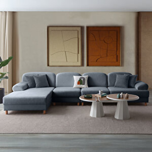 Eymense Aries Yataklı Sandıklı Piyonlu Köşe Takımı Mavi Sol Köşe