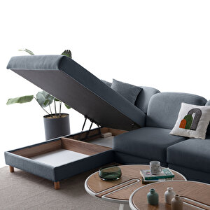 Eymense Aries Yataklı Sandıklı Piyonlu Köşe Takımı Mavi Sol Köşe