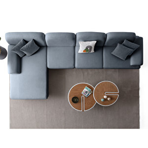 Eymense Aries Yataklı Sandıklı Piyonlu Köşe Takımı Mavi Sol Köşe