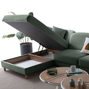 Eymense Aries Yataklı Sandıklı Piyonlu Köşe Takımı Yeşil Sol Köşe