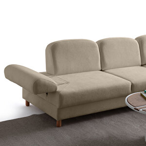 Eymense Aries Yataklı Sandıklı Köşe Takımı Sütlü Kahve Sağ Köşe